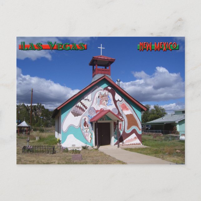 Carte Postale Église peinte, Montezuma Nouveau-Mexique (Devant)