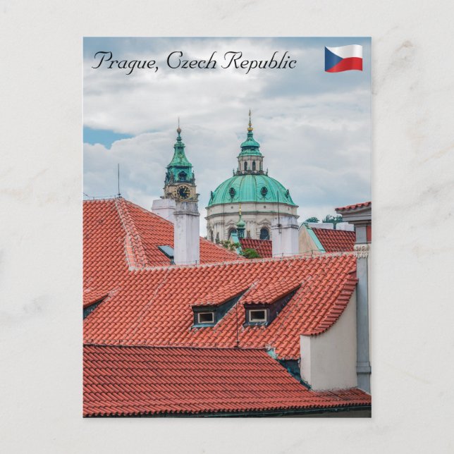 Carte Postale Eglise Saint Nicolas et toits de Prague (Devant)