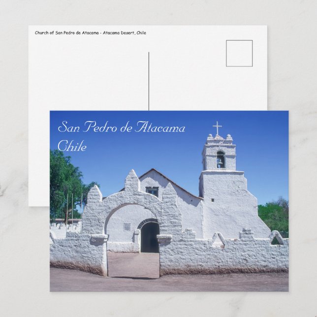 Carte Postale Église San Pedro de Atacama - Chili (Devant / Derrière)