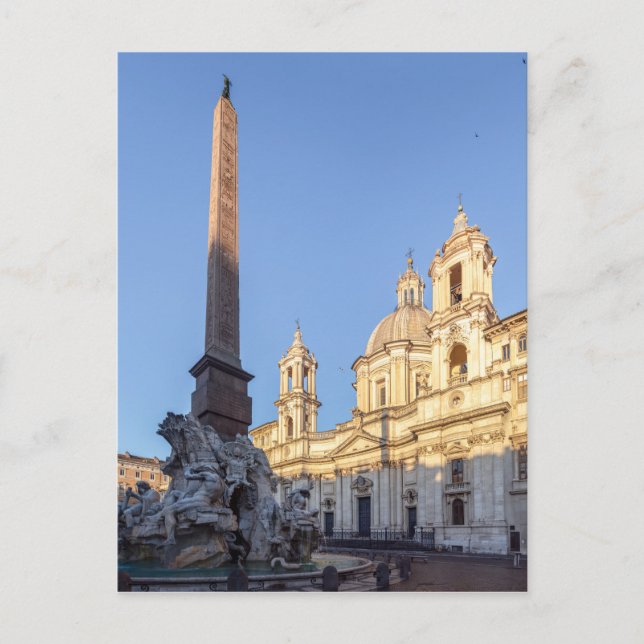 Carte Postale Eglise Sant Agnese sur la Piazza Navona - Rome (Devant)