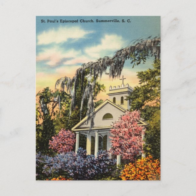 Carte Postale Eglise St Pauls, Caroline du Sud (Devant)