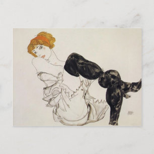 Carte Postale Egon Schiele - Femme aux bas noirs