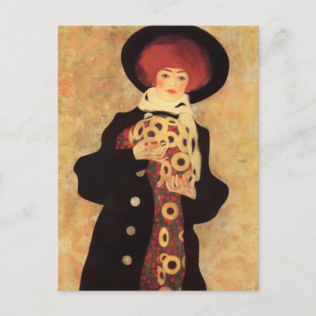 Carte Postale Egon Schiele - Femme avec Casquette noir (Devant)
