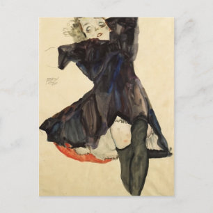 Carte Postale Egon Schiele - Fille en robe bleue