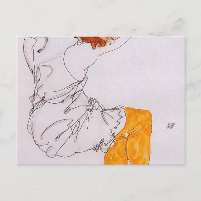 Carte Postale Egon Schiele - La fille qui dort 1913 (Devant)