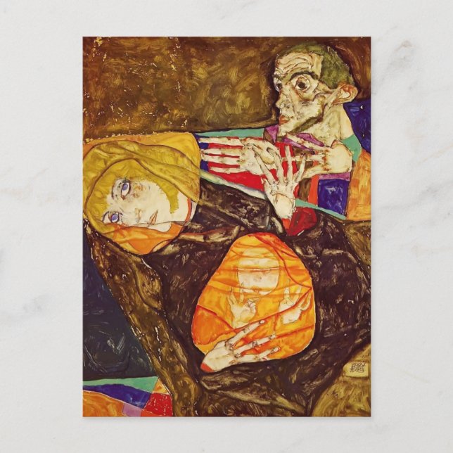 Carte Postale Egon Schiele- La Sainte Famille (Devant)