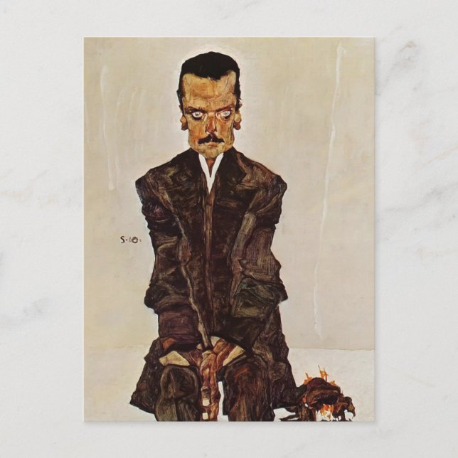 Carte Postale Egon Schiele - Portrait de l'éditeur Eduard Kosmac (Devant)
