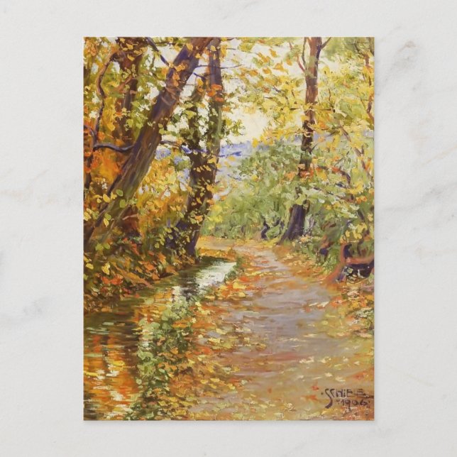 Carte Postale Egon Schiele- Ruisseau sinueux (Devant)