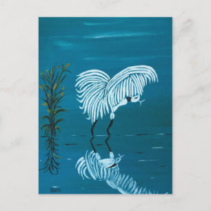 CARTE POSTALE EGRET BLANC