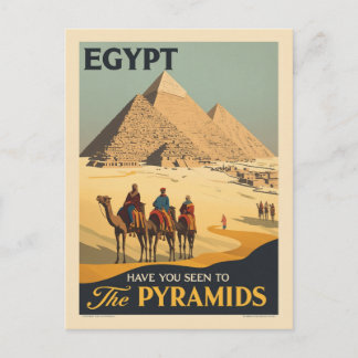 Carte Postale Egypt Vintage Travel Poster – The Pyramids of Giza