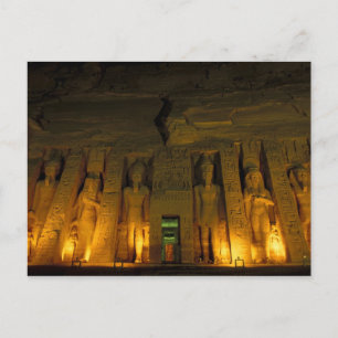 Carte Postale Egypte, Abu Simbel, Façade éclairée de Petite