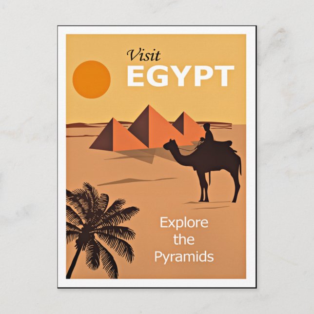Carte Postale Egypte, Explorez les Pyramides, affiche de voyage  (Devant)