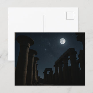 Carte postale égyptienne Temple mystique Lune
