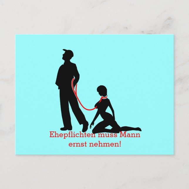 Carte Postale Ehepflichten sind eben Mannespflichten auch (Devant)