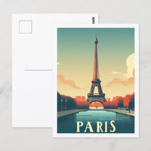 Carte Postale Eiffel Paris France Vintage Lieu de Voyage célèbre