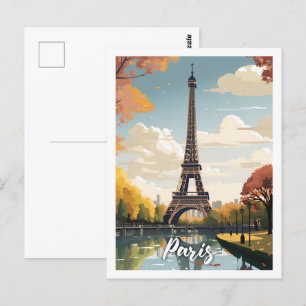 Carte Postale Eiffel Paris France Vintage Lieu de Voyage célèbre