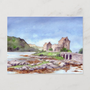 Carte Postale Eilean Donan Castle aquarelle peinture