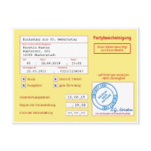 Einladungskarte als Attest/Krankenschein, gelée