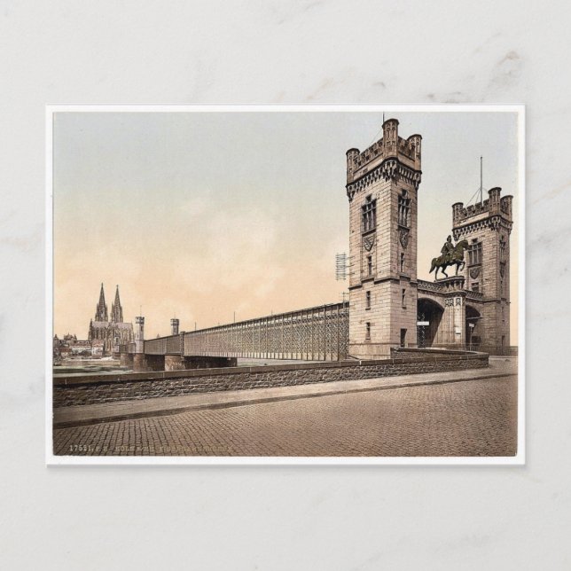 Carte Postale Eisenbahn Bridge, Cologne, Rhin, Allemagne clas (Devant)