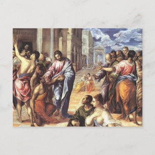 Carte Postale El Greco- Christ guérir les aveugles