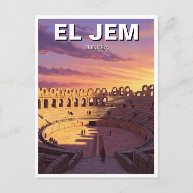 Carte Postale El Jem Amphithéâtre Tunisie Voyage (Devant)