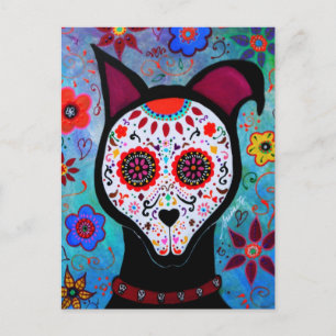 CARTE POSTALE EL PERRO DOG DIA DE LOS MUERTOS