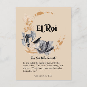 Carte Postale El Roi   Noms de Dieu Écriture Dévotionnelle 