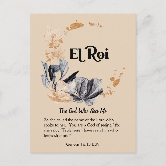 Carte Postale El Roi | Noms de Dieu Écriture Dévotionnelle (Devant)