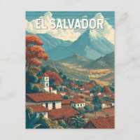 El Salvador Illustration Voyage Art Vintage