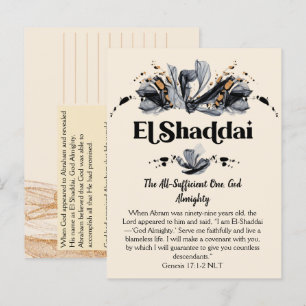 Carte Postale El Shaddai   Noms de Dieu Écriture Dévotionnelle