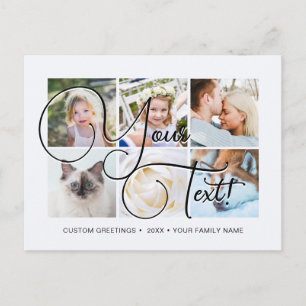 Carte Postale Elagant Personnalisé Script 6 photos Universal