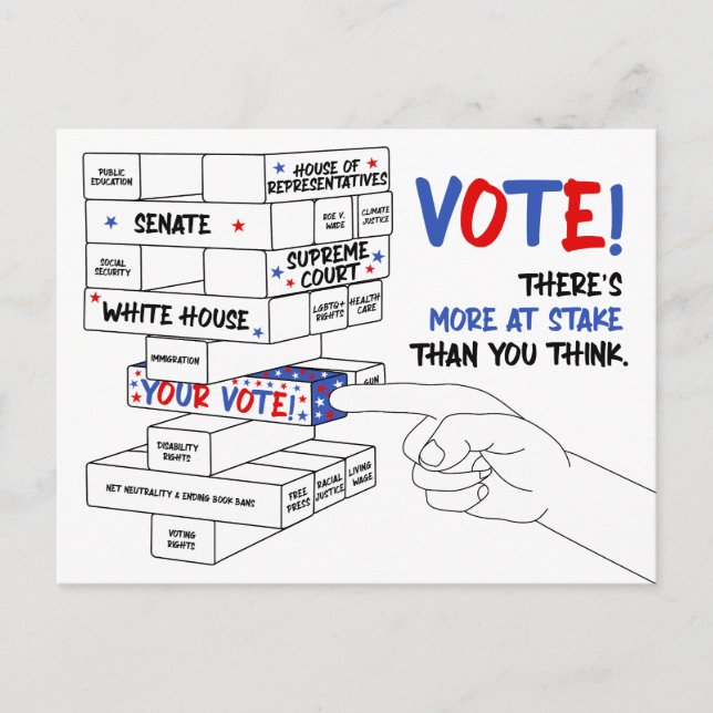 Carte Postale Élection Blocage Tour Plus à l'oeuvre Progrès (Devant)