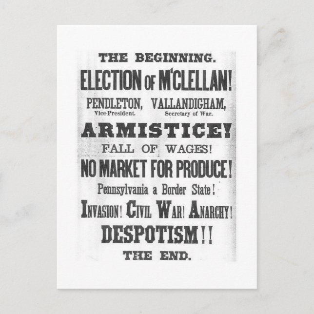 Carte Postale Élection présidentielle de 1864 (Devant)