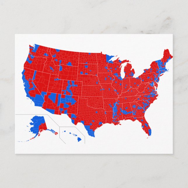 Carte Postale Élection présidentielle de 2016 - Résultats au niv (Devant)