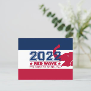 Carte Postale Élections de mi-mandat 2022 Red Wave Red Elephant 
