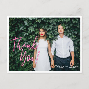 Carte Postale Electric Love Neon Rose Heart & Photo Typographiqu