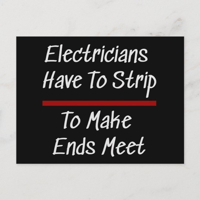 Carte Postale Electriciens plaisanter Funny Nouveauté Humour éle (Devant)