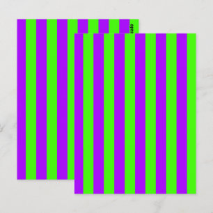 Carte Postale Électrique Psychédélique violet et arlequin vert