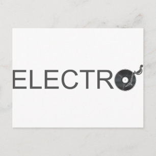 Carte Postale Electro - Musique disque vinyle platine DJ Clubber