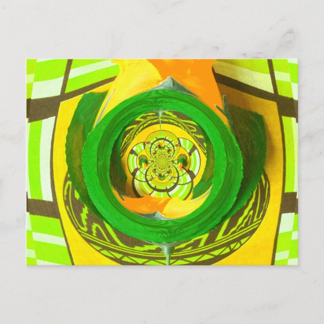 Carte Postale Elégance d'or : Beau art rose jaune africain (Devant)