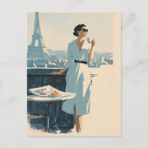 Carte Postale Élégance du café du matin à Paris