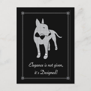 Carte Postale Elegance English Bull Terrier cravate noire art an