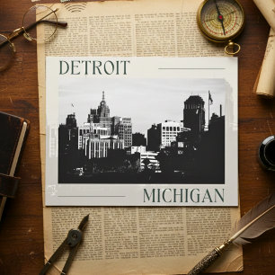 Carte Postale Élégance intemporelle de Detroit, Michigan