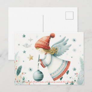 Carte Postale élégance scandinave ange de Noël spirituel