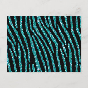 Carte Postale Elégance turquoise Zebra Glamor
