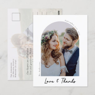Carte Postale Elegant Amour & Merci Photo Mariage Merci