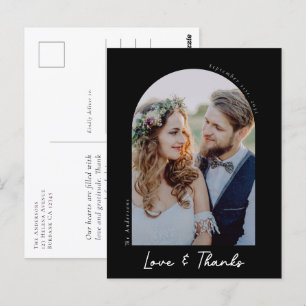 Carte Postale Elegant Amour & Merci Photo Mariage Merci