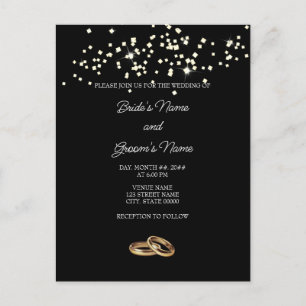 Carte Postale Élégant anneau Faire-part de mariage de strass
