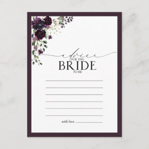 Carte Postale Elégant Aquarelle Plum Purple Conseils À La Mariée