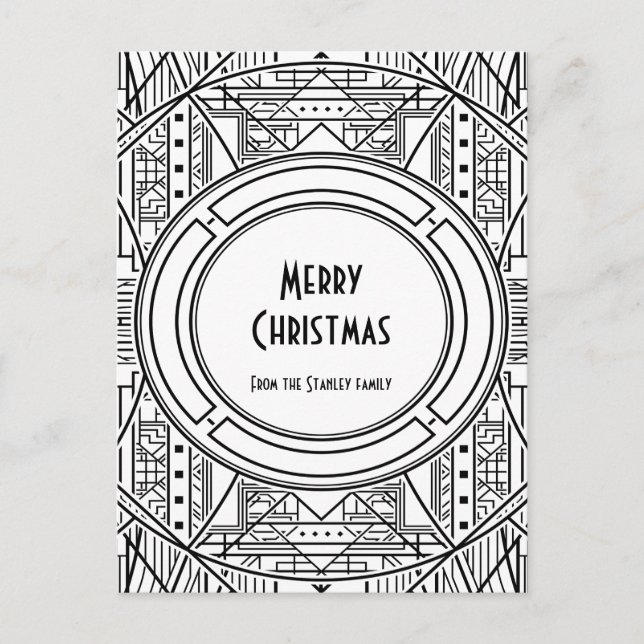 Carte Postale Elégant art déco rétro Joyeux Noël (Devant)